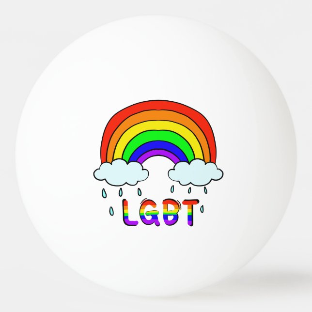 Bolinha De Ping Pong Lindo Arco-Íris Fofo Doodle LGBTQ (Frente)