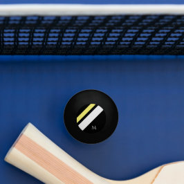 Bolinha De Ping Pong Linhas diagonais iniciais personalizadas em preto