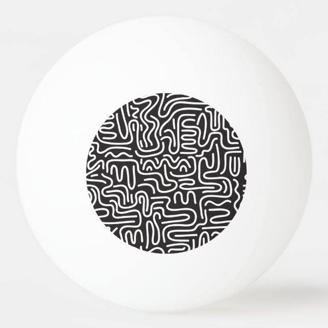 Bolinha De Ping Pong Linhas onduladas de porta retrógrada: monocromátic (Frente)