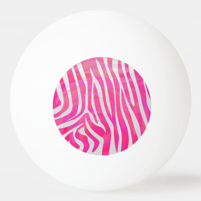 Bolinha De Ping Pong Listras de Zebra Rosa e Branco (Frente)