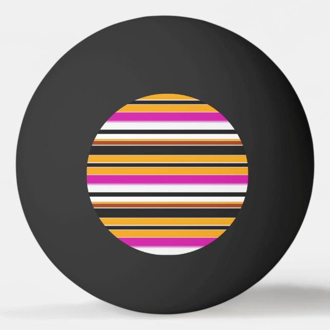 Bolinha De Ping Pong Listras laranjas pretas fofas (Frente)