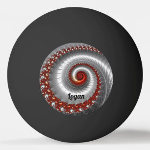 Bolinha De Ping Pong LOGAN ~ Silver Shell ~ Design Fractal ~