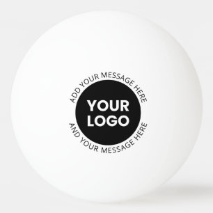 Bolinha De Ping Pong Logotipo comercial e texto editável Branco e Preto