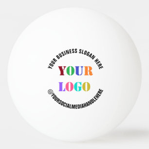 Bolinha De Ping Pong Logotipo de texto personalizado da empresa Exemplo