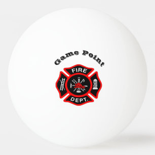 Bolinha De Ping Pong Logotipo do Departamento de Fogo Crachá Preto e V