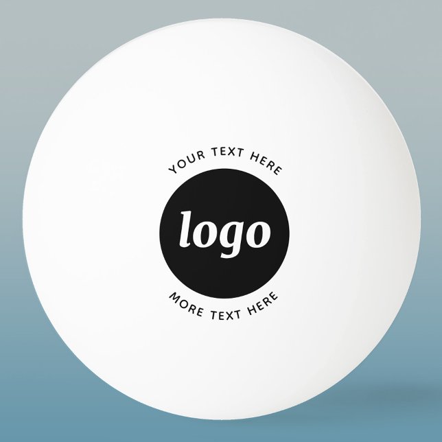 Bolinha De Ping Pong Logotipo Simples Com Texto Empresarial (Simple logo with text promotional business ping pong ball)
