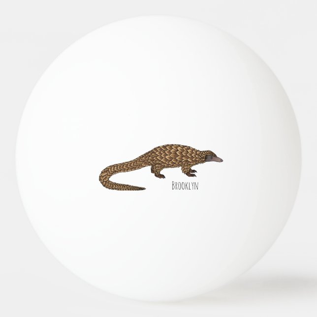 Bolinha De Ping Pong Long-tailed pangolin cartoon illustration  (Frente)