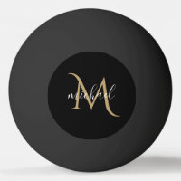 Luxo elegante monograma negro e Dourado