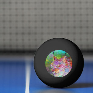 Bolinha De Ping Pong Lynx sorridente e colorido - abstrato