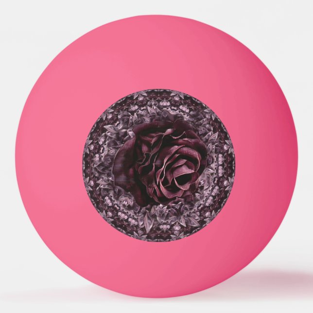 Bolinha De Ping Pong Mandala de Rosa  (Frente)