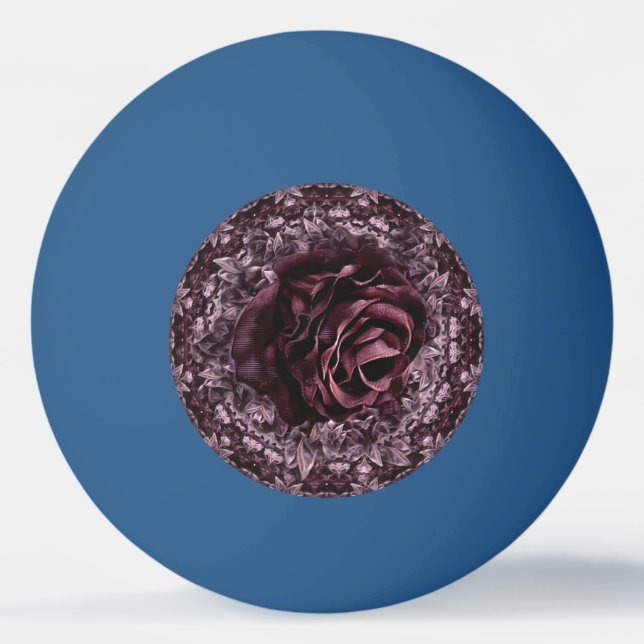 Bolinha De Ping Pong Mandala de Rosa  (Frente)