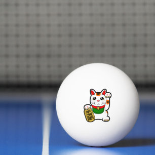Bolinha De Ping Pong Maneki Neko: Gato afortunado japonês
