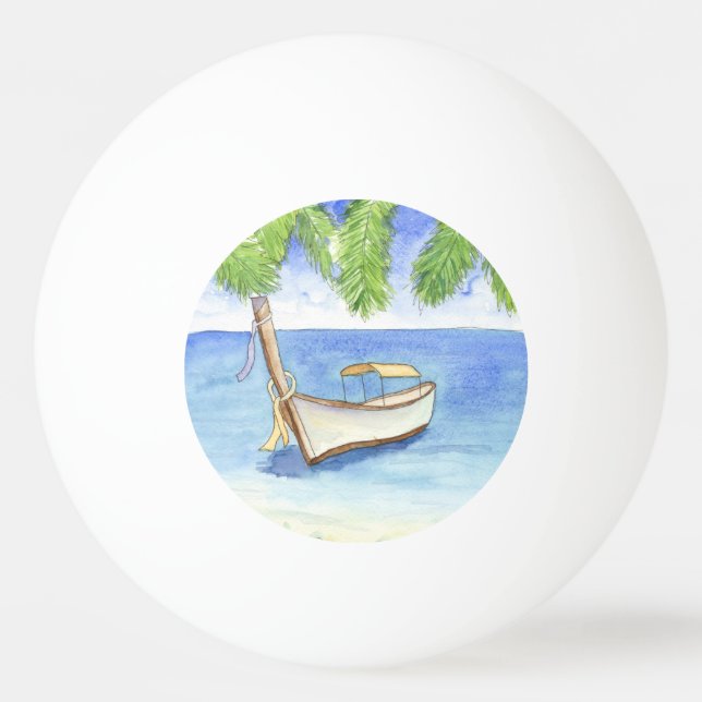 Bolinha De Ping Pong Manhã em Bali Watercolor (Frente)