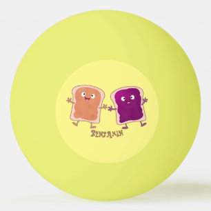 Bolinha De Ping Pong Manteiga de amendoim e caricatura em sanduíche de