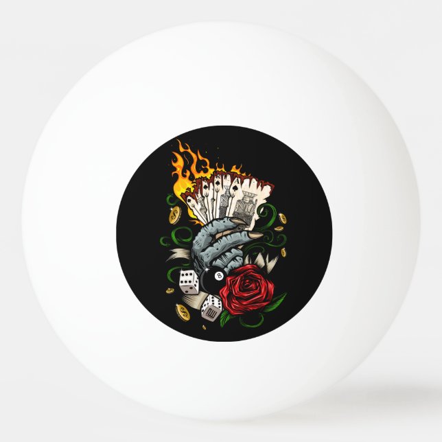 Bolinha De Ping Pong Mão Dos Cartões (Frente)