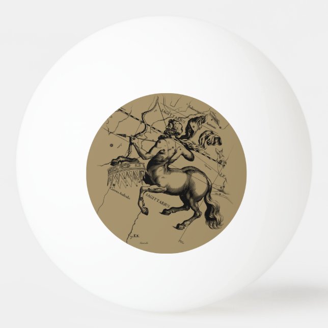 Bolinha De Ping Pong Mapa da constelação Sagitarius por Hevelius (Frente)