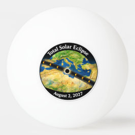 Bolinha De Ping Pong Mapa do Eclipse Solar Total de 2027