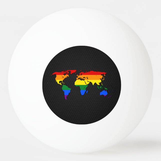 Bolinha De Ping Pong Mapa do mundo do orgulho LGBT (Verso)
