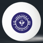Bolinha De Ping Pong Marinho Azul Crachá de Cerveja - Marca da Parte de<br><div class="desc">Marca da Festa do Crachá de Cerveja Azul marinho com nome de grupo e data do mês e ano da festa.</div>