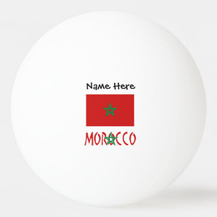 Bolinha De Ping Pong Marrocos Bandeira Marroquina Nome Personalizado
