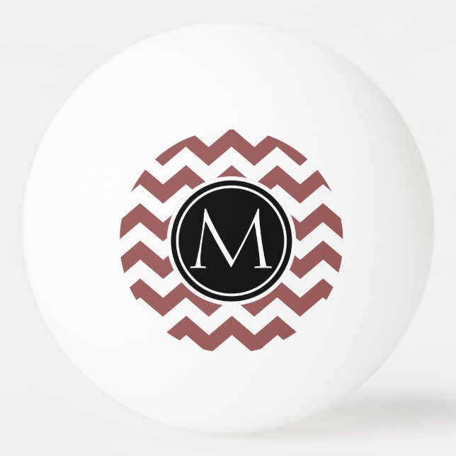 Bolinha De Ping Pong Marsala Chevron Monogrammed (Frente)
