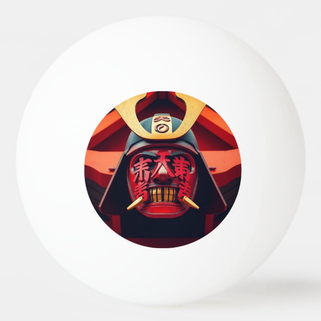 Bolinha De Ping Pong Máscara vermelha de samurai anime (Frente)
