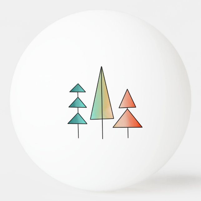Bolinha De Ping Pong meio século árvores modernas do arco-íris blush si (Frente)