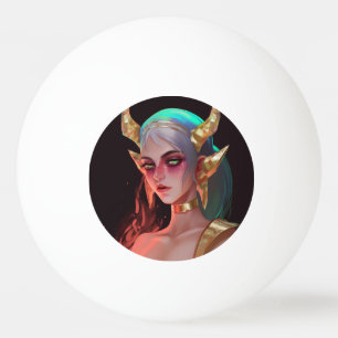 Bolinha De Ping Pong Menina Ciberénica Corada de Coroa