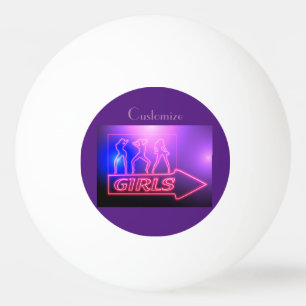 Bolinha De Ping Pong Meninas Neon Rosa Assinam Thunder_Cove