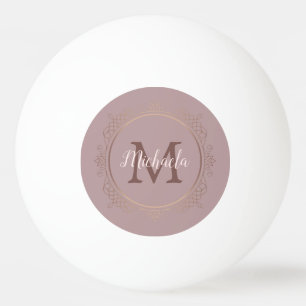 Bolinha De Ping Pong Modelo Moderno Elegante de Monograma Dourado