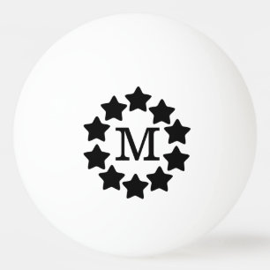 Bolinha De Ping Pong Moldura BW Star Monogramada