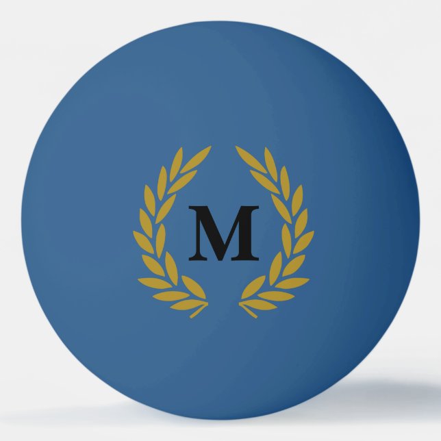 Bolinha De Ping Pong Monogram Lorberkranz Blau Gold (Frente)