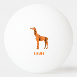 Bolinha De Ping Pong monograma da silhueta de girafa abstrato