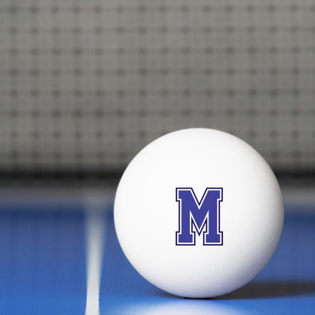 Bolinha De Ping Pong Monograma da Varsity Azul (Líquido)