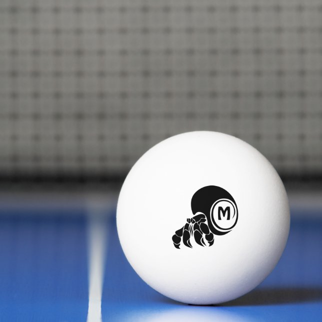Bolinha De Ping Pong Monograma de caranguejo-eremita-rabugento (Líquido)