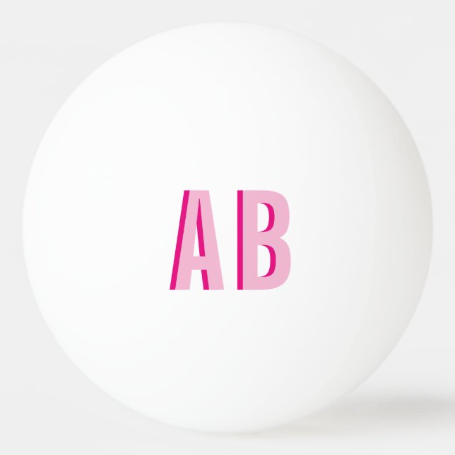 Bolinha De Ping Pong Monograma de duas letras rosa empilhadas em negrit (Frente)
