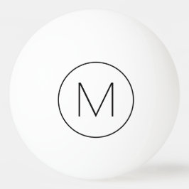 Bolinha De Ping Pong Monograma de Fonte Modernista Minimalista Preto