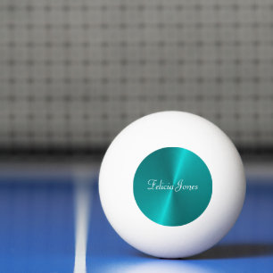 Bolinha De Ping Pong Monograma de metal falso brilhante azul