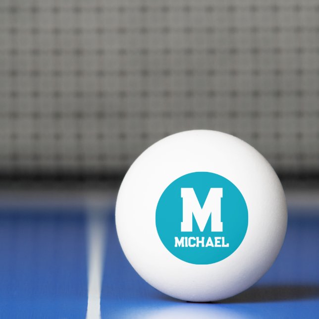 Bolinha De Ping Pong Monograma de Nome Personalizado (Líquido)