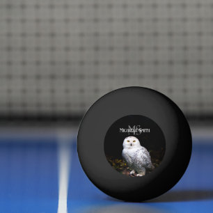 Bolinha De Ping Pong Monograma de nome personalizado da majestosa coruj