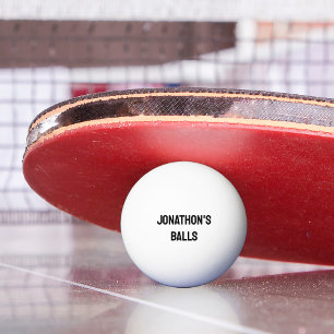 Bolinha De Ping Pong Monograma de Nome Personalizado Divertido