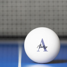 Bolinha De Ping Pong Monograma de Tendência com Sobreposição de Nome de