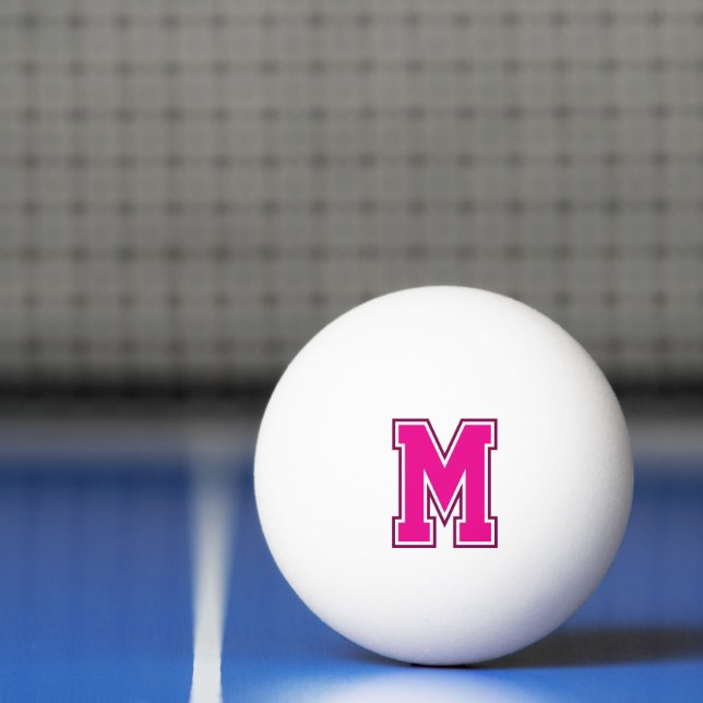 Bolinha De Ping Pong Monograma de Varsidade Rosa (Líquido)