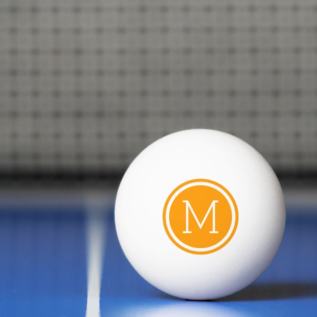Bolinha De Ping Pong Monograma do Círculo Laranja Personalizado (Líquido)