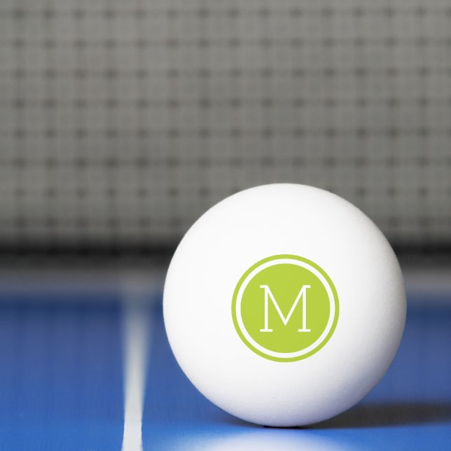 Bolinha De Ping Pong Monograma em Círculo Verde Personalizado (Líquido)