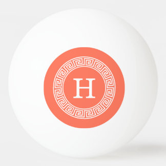 Bolinha De Ping Pong Monograma Inicial da Linha Chave Grego Branco Cora