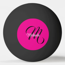 Bolinha De Ping Pong Monograma inicial minimalista moderno nome rosa qu