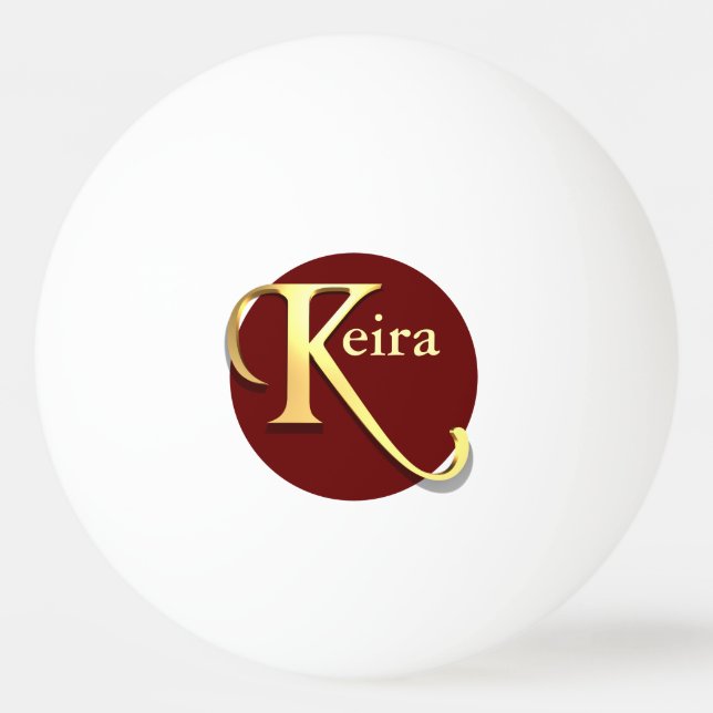 Bolinha De Ping Pong Monograma K Nome Personalizado (Frente)