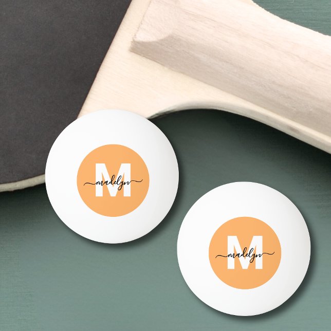 Bolinha De Ping Pong Monograma Laranja (Orange Monogram Ping Pong Ball)