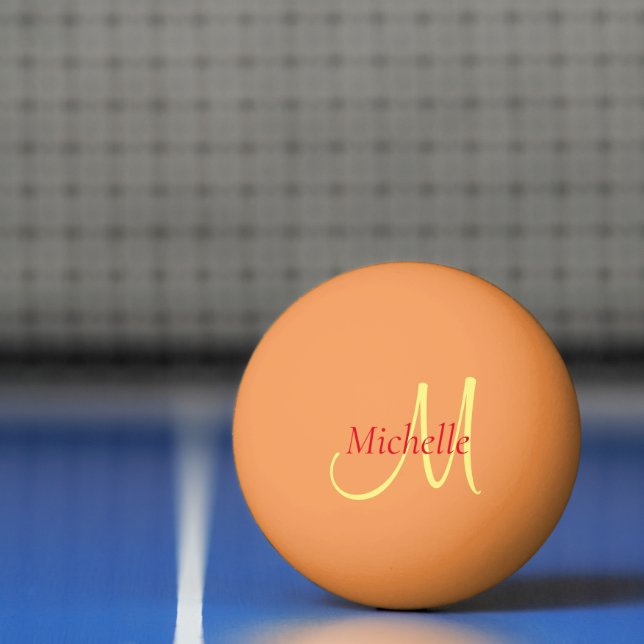 Bolinha De Ping Pong Monograma Laranja Amarelo Modelo inicial (Líquido)